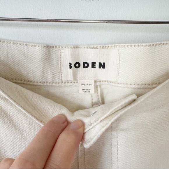 NWT Boden High Rise Wide Leg Jeans 33 X 30 Ecru Cream Off White - Picture 8 of 10